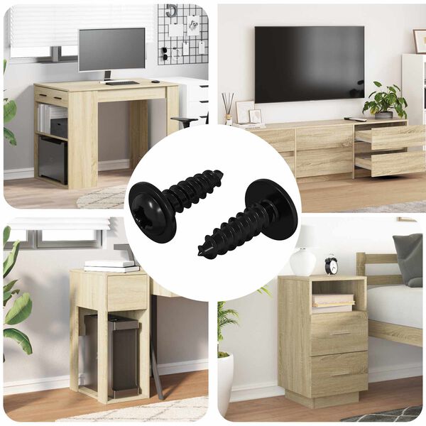 vidaXL Clavo autorroscante 2 pcs Negro 3,5 x 12 mm Hierro