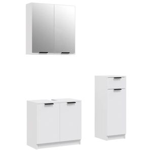 vidaXL Set de muebles de ba&ntilde;o 3 piezas madera contrachapada blanco