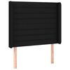 vidaXL Cabecero con LED de tela negro 83x16x118/128 cm