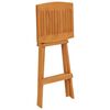 vidaXL Mesa y taburetes altos plegables 5 piezas madera maciza de teca