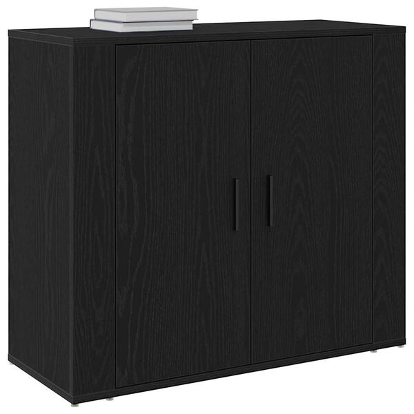 vidaXL Vitrina Roble Negro 80 x 33 x 70 cm Madera contrachapada