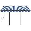 vidaXL Toldo manual retráctil con luz LED azul y blanco 3x2,5 m
