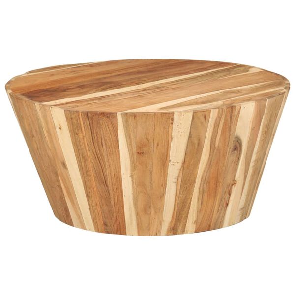 vidaXL Mesa de centro de madera maciza de acacia &Oslash;65x31 cm