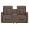 vidaXL Sill&oacute;n de masaje reclinable 2 plazas con portavasos tela taupe