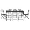 vidaXL Juego de comedor de jard&iacute;n 9 pzas malla met&aacute;lica gris antracita