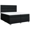 vidaXL Cama box spring con colch&oacute;n tela negro 200x200 cm