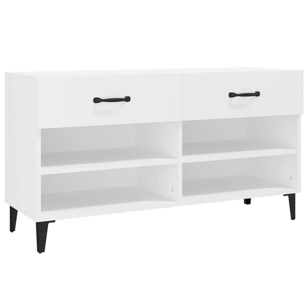vidaXL Mueble zapatero madera contrachapada blanco 102x35x55 cm
