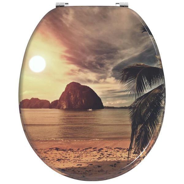 vidaXL Asiento de WC Naranja 44 x 38 cm Tablero de MDF