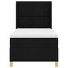 vidaXL Cama con Somier con colch&oacute;n con cabecera Negro 90 x 200 cm tela