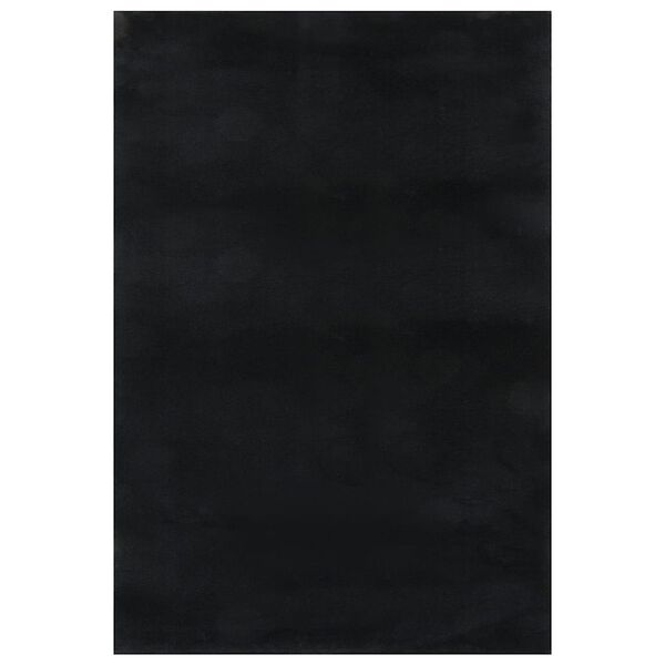 vidaXL Alfombra de pelo corto esponjoso suave lavable negra 160x230 cm