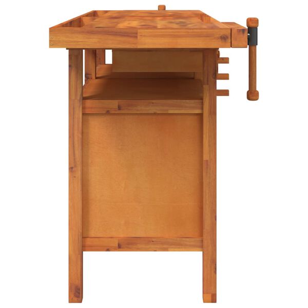 vidaXL Banco de trabajo cajones y tornillos banco madera 162x62x83 cm