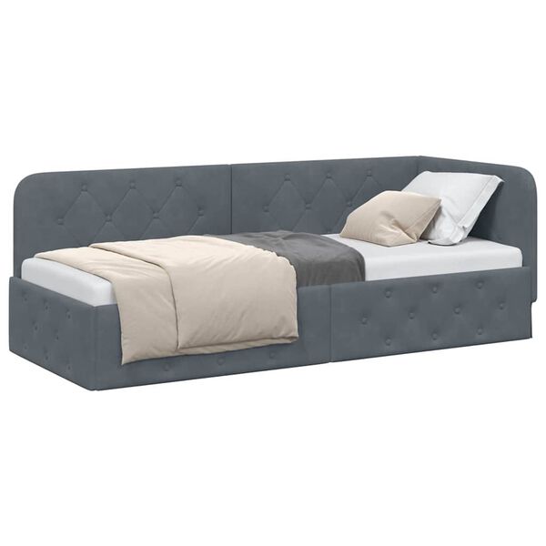 vidaXL Estructura de cama en esquina Gris oscuro 80 x 200 cm
