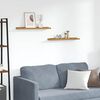 vidaXL Estante de pared 2 pcs Beige 60 x 9 x 3 cm Madera de ingenier&iacute;a