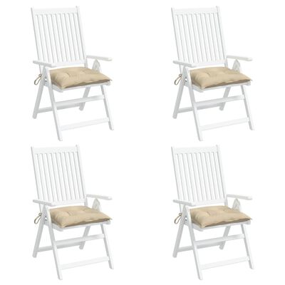 vidaXL Cojines de silla de jardín 4 uds tela Oxford beige 50x50x7 cm