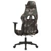 vidaXL Silla gaming giratoria con reposapi&eacute;s tela camuflaje y negro