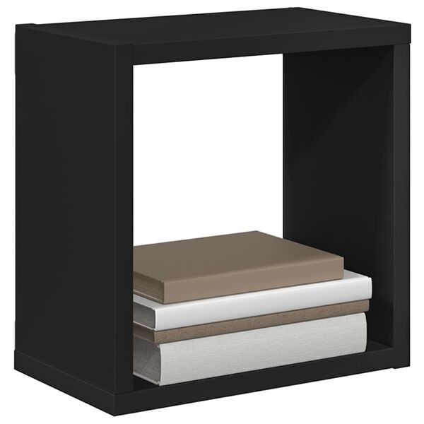 vidaXL Estantes cubo de pared 2 unidades negro 26x15x26 cm