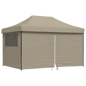vidaXL Tienda de fiesta plegable Pop-Up con 4 paredes laterales taupe