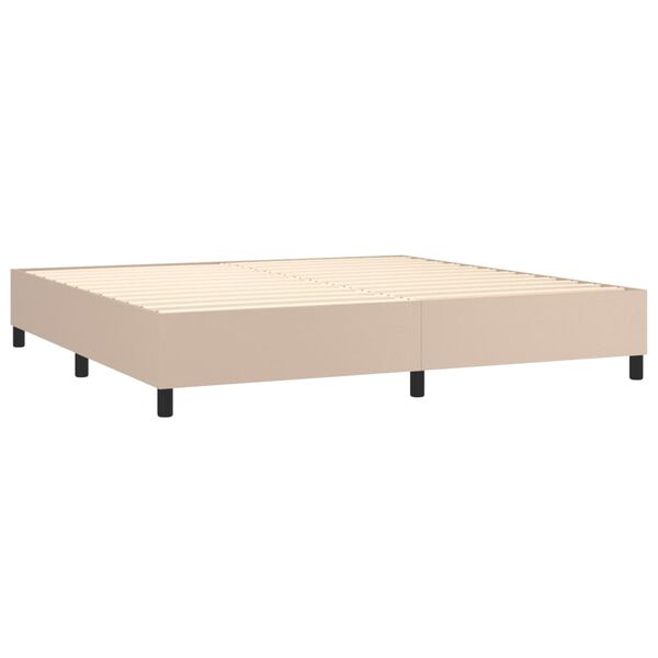 vidaXL Cama box spring con colch&oacute;n cuero sint&eacute;tico capuchino 200x200cm