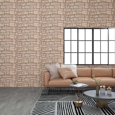 vidaXL Paneles de pared 3D con diseño de ladrillo beige 11 piezas EPS