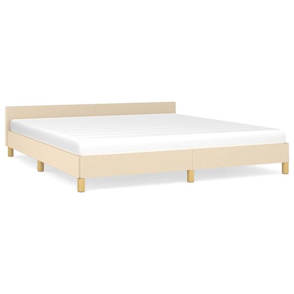 vidaXL Cama sin colchón tela color crema 180x200 cm