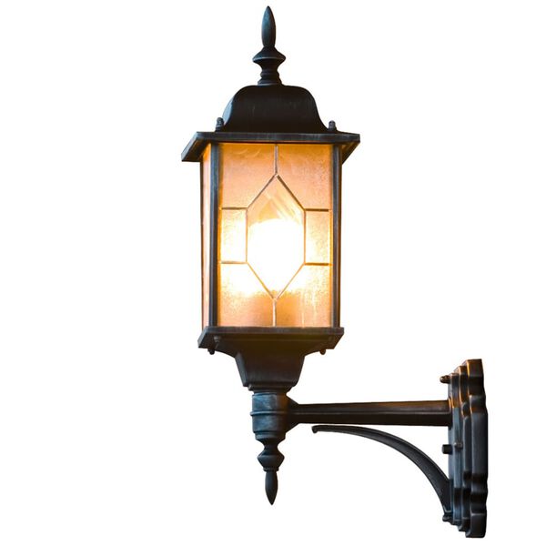 KONSTSMIDE Farol de gas Milano arriba negro y plateado