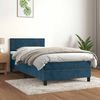 vidaXL Cama box spring con colch&oacute;n terciopelo azul oscuro 100x200 cm