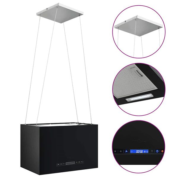 vidaXL Campana extractora colgante táctil LCD acero recubierto 55 cm