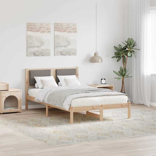 vidaXL Estructura de cama Taup&eacute; 120 x 200 cm Madera de pino macizo