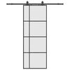 vidaXL Puerta corredera con juego herrajes negro 76x205 cm ESG vidrio