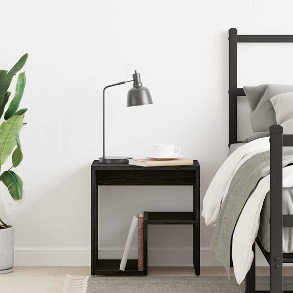 vidaXL Armario de Noche Roble Negro 40 x 30 x 40 cm