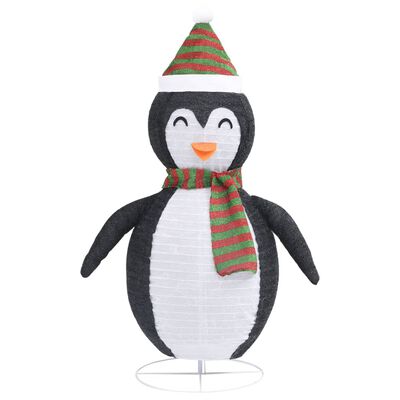 vidaXL Pingüino de Navidad decorativo con LED tela lujosa 60 cm