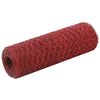 vidaXL Alambrada de gallinero acero revestimiento PVC rojo 25x0,5 m