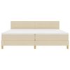 vidaXL Cama tipo Box Spring con coj&iacute;n Manual Crema 200 x 200 cm tela