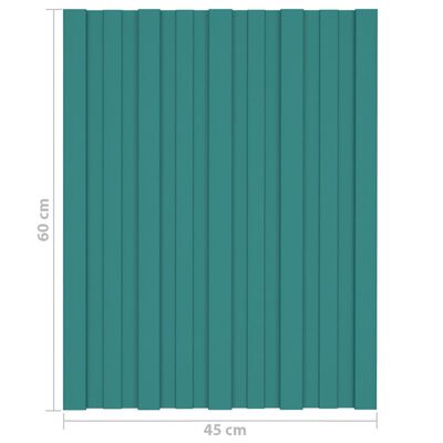 vidaXL Panel para tejado acero galvanizado verde 36 unidades 60x45 cm
