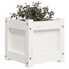 vidaXL Jardinera de madera maciza de pino blanca 31x31x31 cm