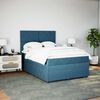 vidaXL Cama box spring con colchón terciopelo azul 140x190 cm