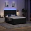 vidaXL Cama con Box Spring LED y Colch&oacute;n Negro 140 x 200 cm Terciopelo