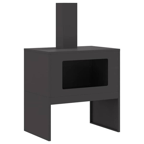 vidaXL Hoguera Negro 60 x 40 x 96 cm Acero