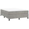vidaXL Cama box spring con colch&oacute;n terciopelo gris claro 140x190 cm