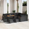 vidaXL Conjunto de sof&aacute; de jard&iacute;n 13 pcs Negro Rattan de Poli&eacute;ster