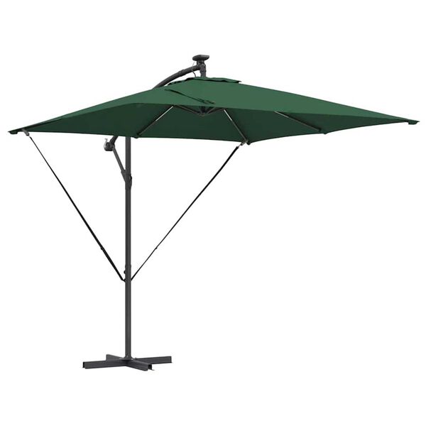 vidaXL Parasol de cantilever tipo pl&aacute;tano Verde 249 x 249 x 250 cm