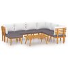 vidaXL Muebles de jard&iacute;n 8 piezas con cojines madera maciza de acacia