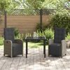 vidaXL Conjunto de Comedor de Jard&iacute;n 3 pcs Gris rat&aacute;n sint&eacute;tico