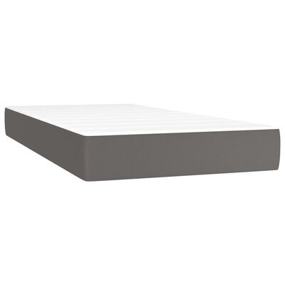 vidaXL Cama box spring con colchón cuero sintético gris 90x200 cm