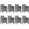 vidaXL Conjunto de Comedor de Jard&iacute;n 9 pcs Blanco Polipropileno