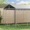 vidaXL Perrera de exterior con toldo acero galvanizado plata 3x6x2,5 m