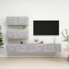 vidaXL Set muebles de sal&oacute;n TV 4 pzas madera ingenier&iacute;a gris hormig&oacute;n
