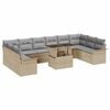 vidaXL Conjunto de sof&aacute; de jard&iacute;n con coj&iacute;n 11 pcs Beige Polirat&aacute;n