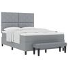 vidaXL Cama tipo Box Spring con coj&iacute;n Gris Claro 140 x 190 cm tela