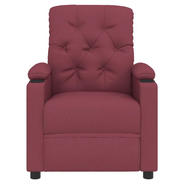 vidaXL Sill&oacute;n reclinable el&eacute;ctrico tela rojo tinto